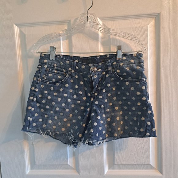 Jessica Simpson Polka Dot Cut off Jean Shorts - Picture 1 of 2